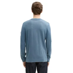 Washed structure crewneck knit