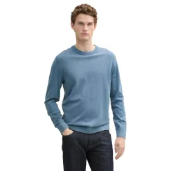 Washed structure crewneck knit