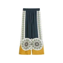 Woven pants, long length, elas