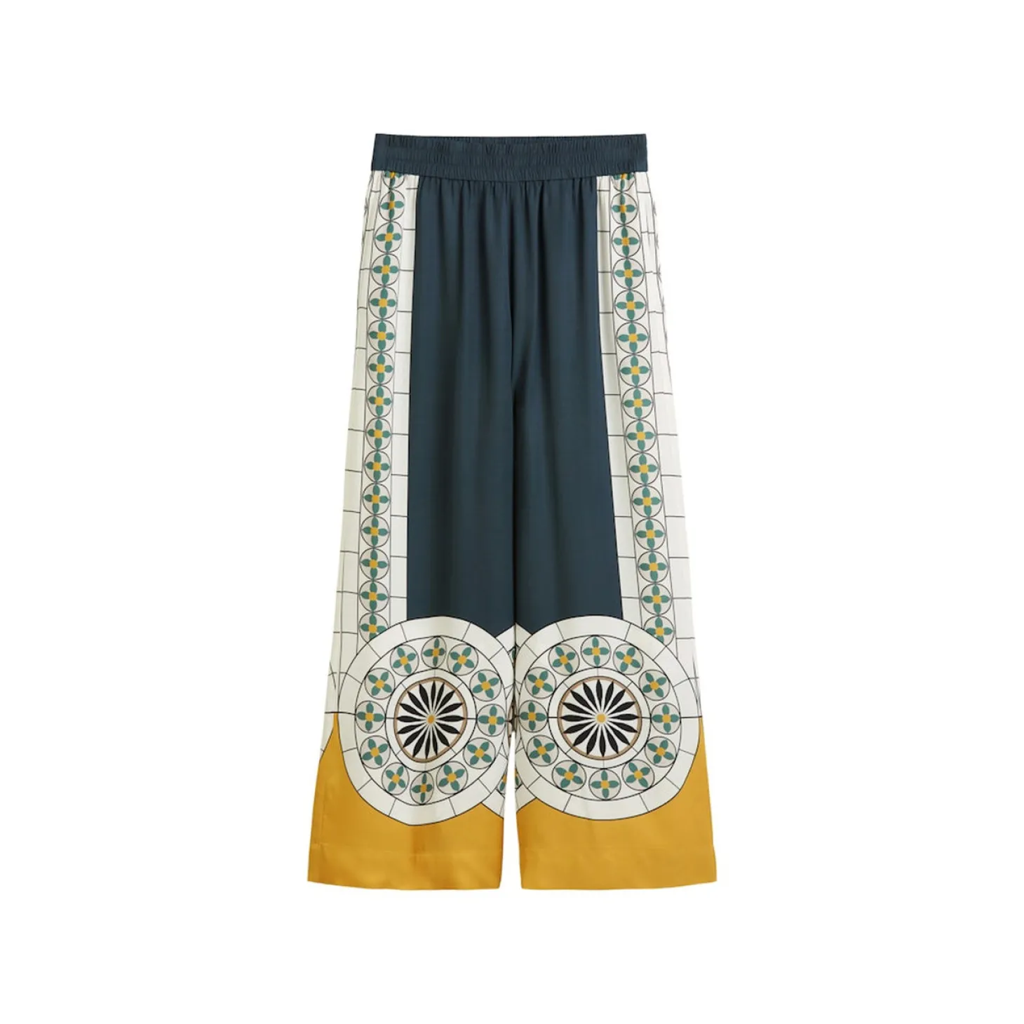 Woven pants, long length, elas